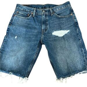 Levi’s men’s 511 size 34 distressed raw hem denim shorts EUC